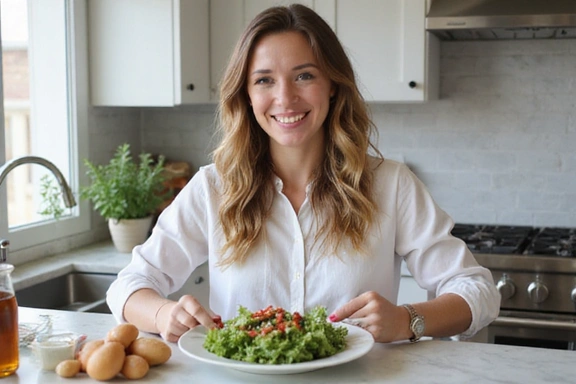 Woman enjoying a healthy meal for weight loss